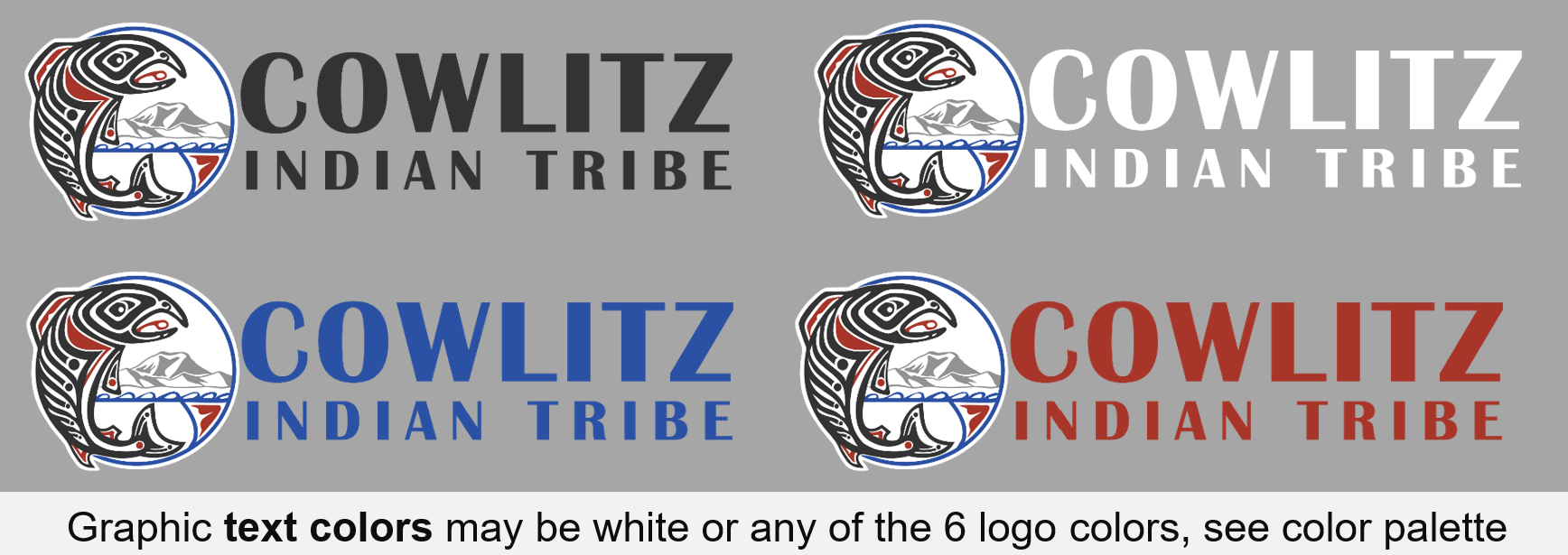 Images of Cowlitz Tribe Logo with side text: Cowlitz Indian Tribe
